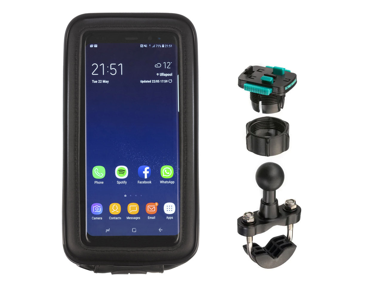 Ultimateaddons Waterproof Motorcycle Easy Access Universal Soft Case Motorbike Mount