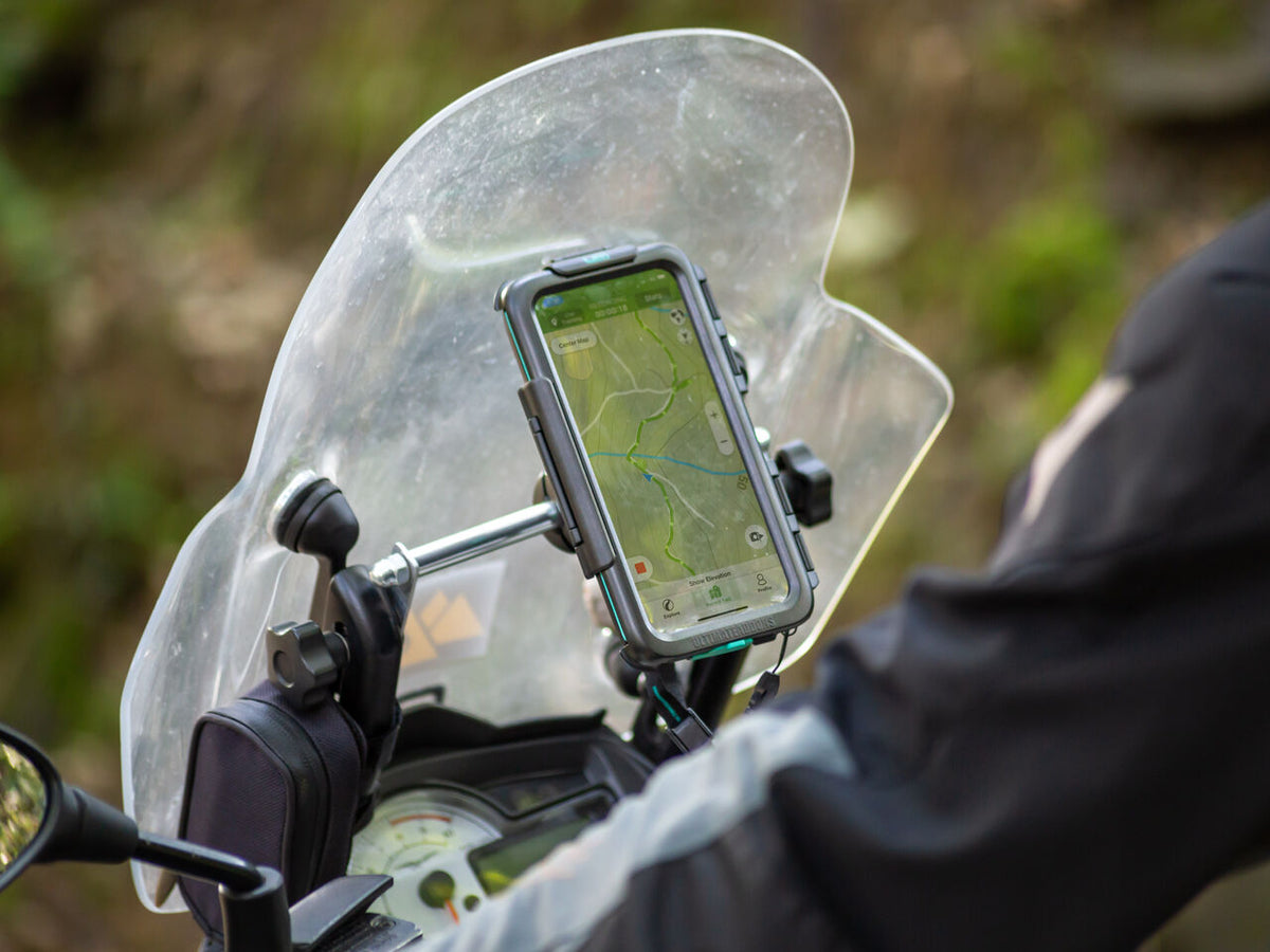 Motorcycle Handlebar or Mirror Kit with Universal Waterproof Phone Case