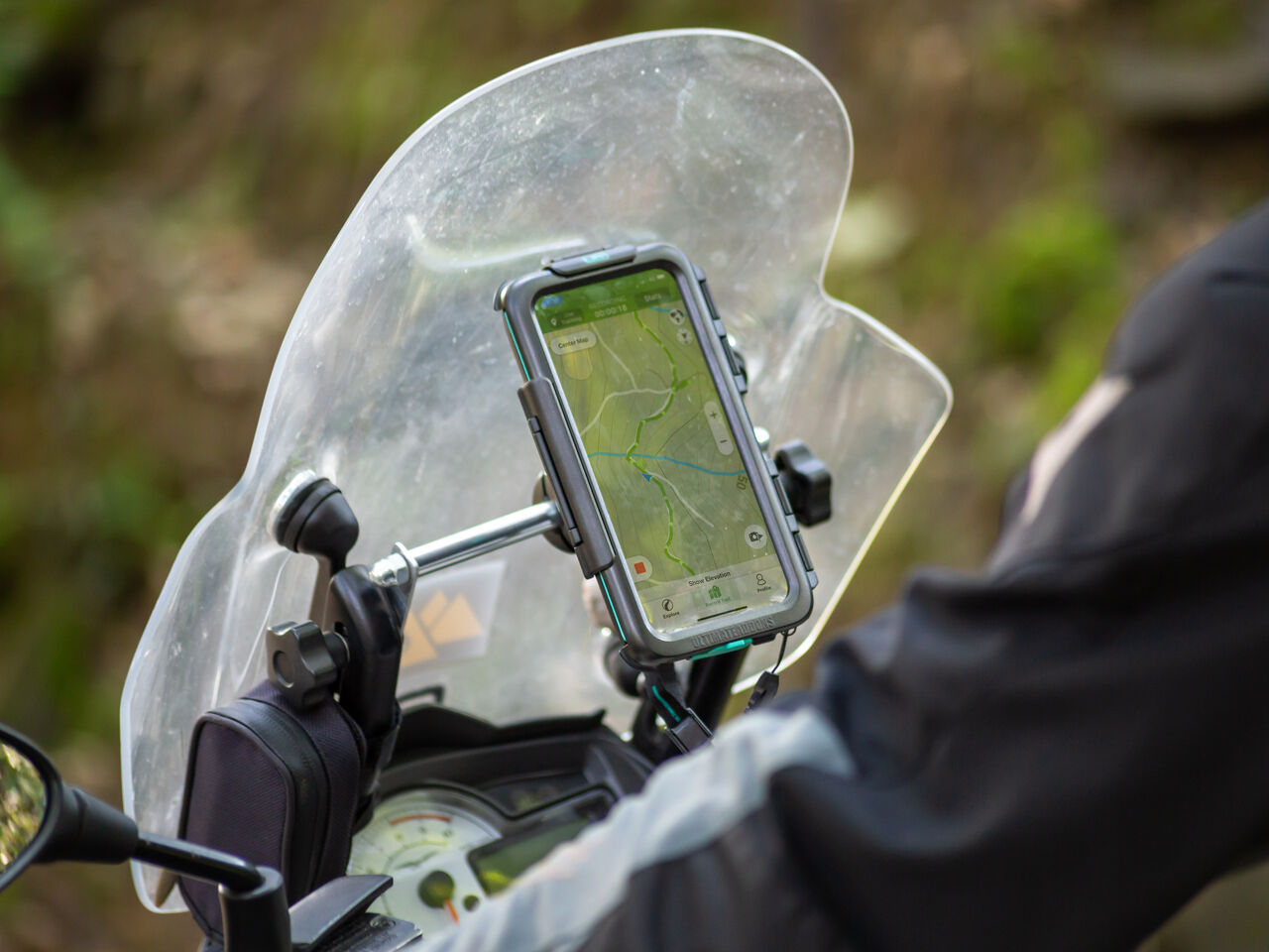 Motorcycle Handlebar or Mirror Kit with Universal Waterproof Phone Case