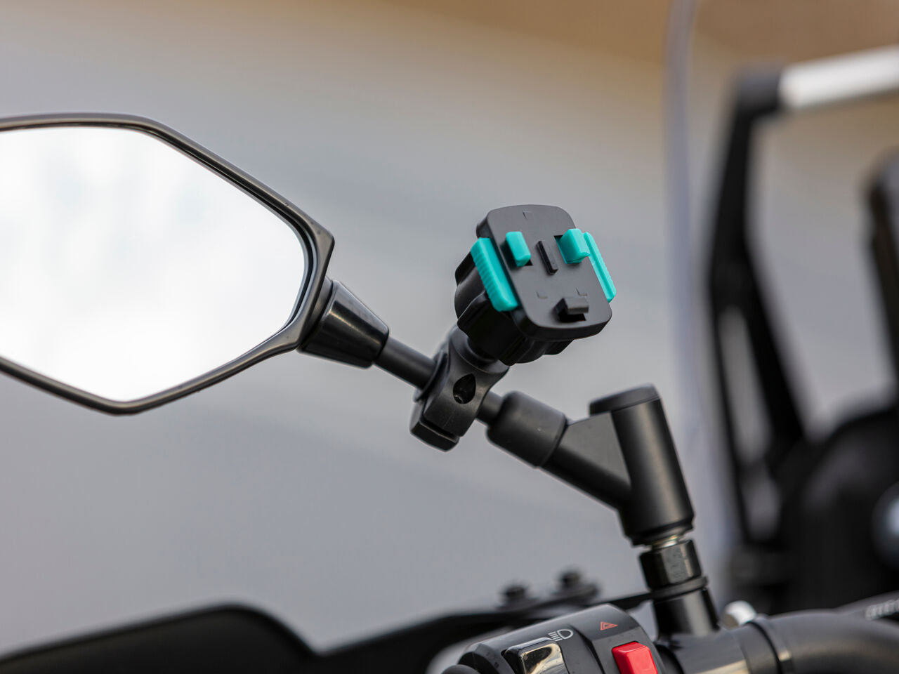 Motorcycle Handlebar or Mirror Kit with Universal Waterproof Phone Case