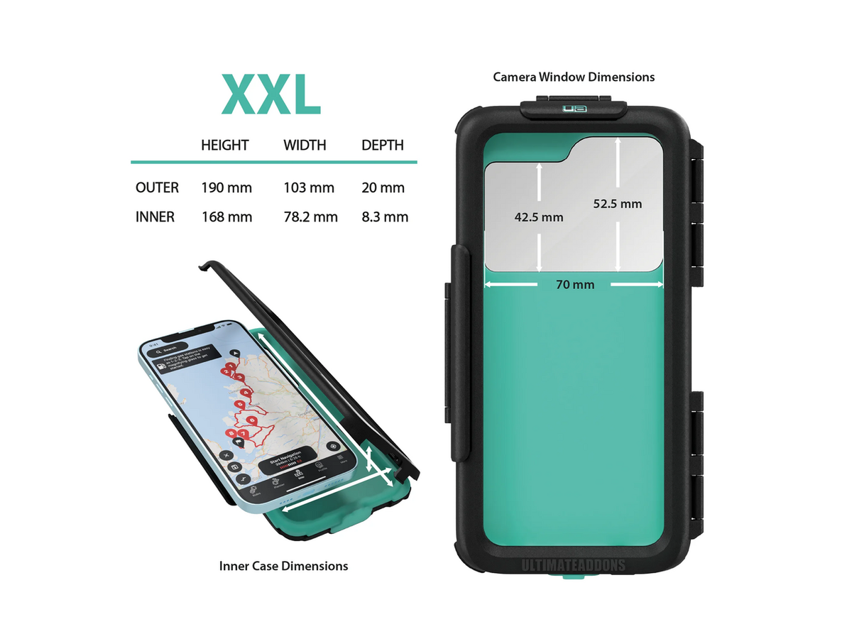 Tough Waterproof case for XXL Phones (168 x 78mm) - Without Retail Packaging