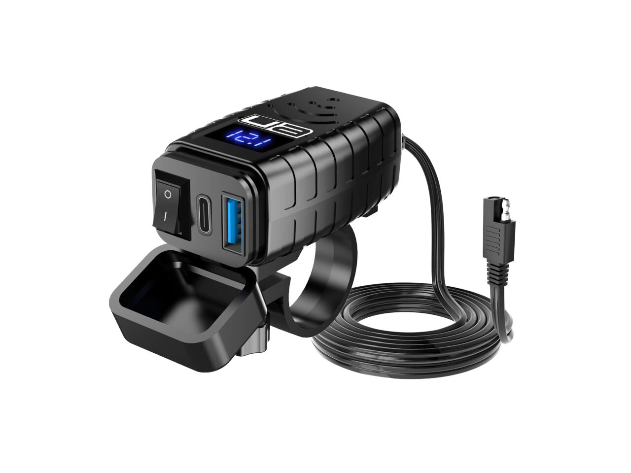 Ultimateaddons Motorcycle SAE to USB charger with LED voltmeter - Refurbished