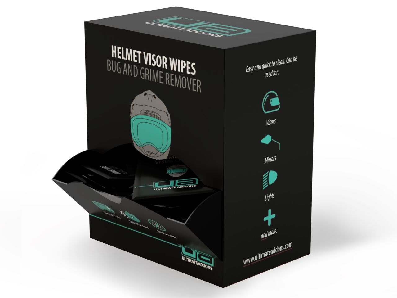 Motorcycle visor wipes, anti strach wipes ideal for removing flys, midgies from your visor