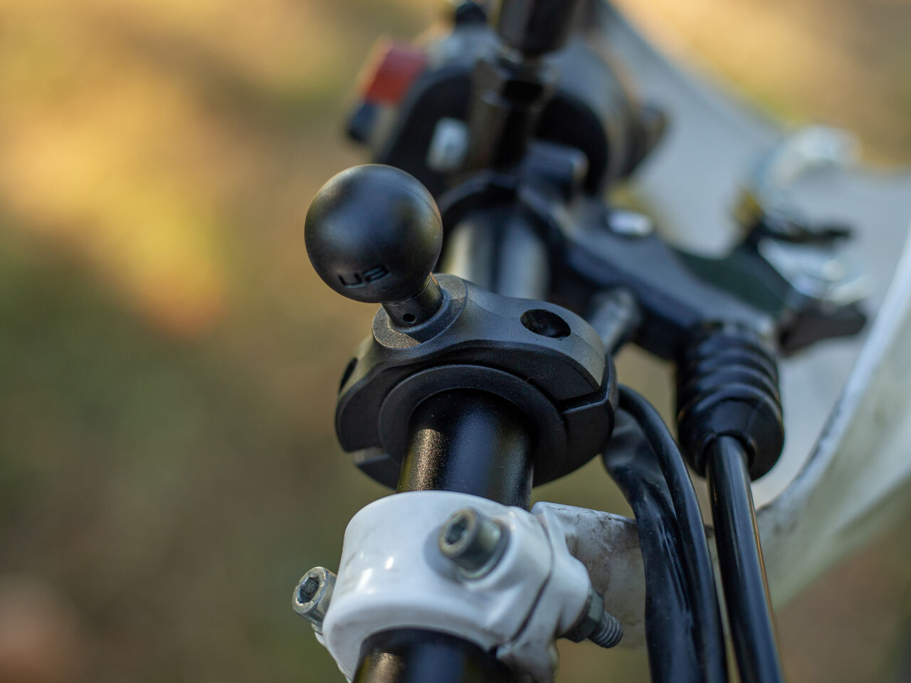 Ultimateaddons Handlebar 1" Black Ball Mount with 3 Prong Adapter - Unboxed