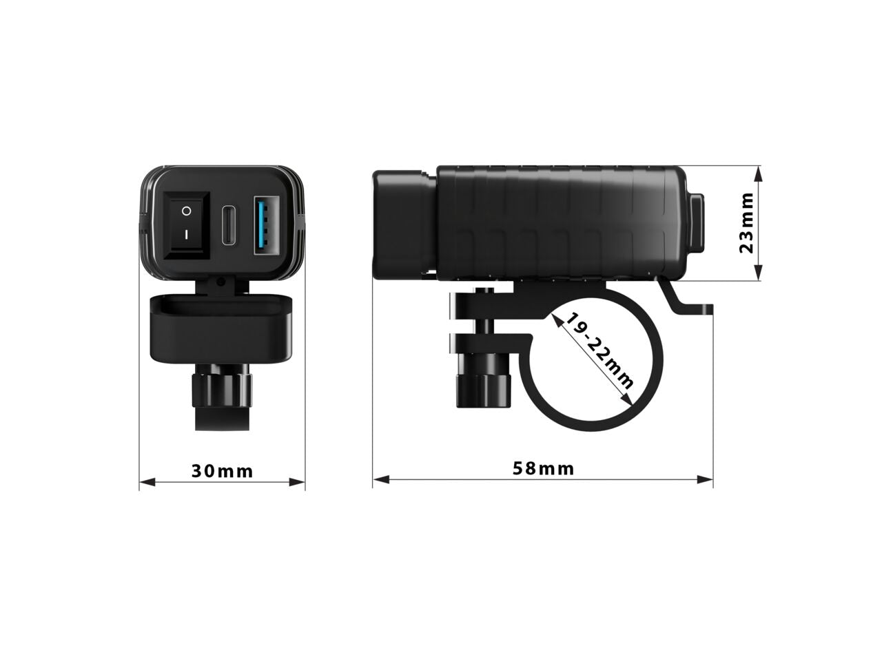 Ultimateaddons SAE USB Motorbike Charger