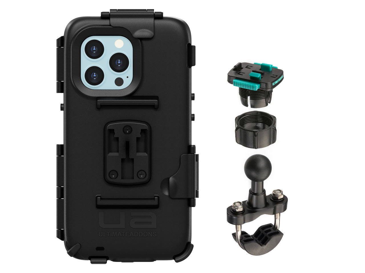 Ultimateaddons iPhone 14 Tough Waterproof Motorcycle Case Mount Kits