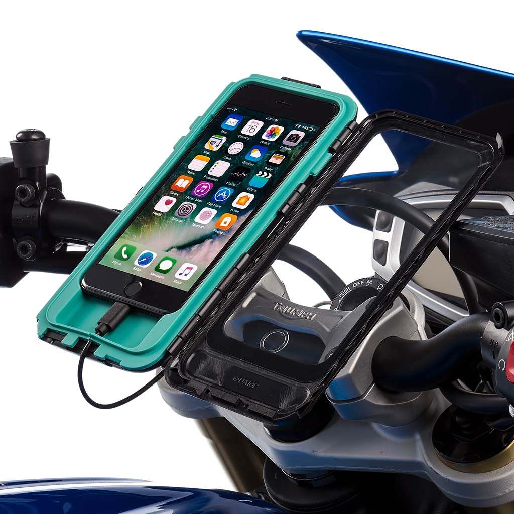 Motorcycle Tough Wateproof Satnav Case Top Clamp Mount Kit Apple iPhone SE 2