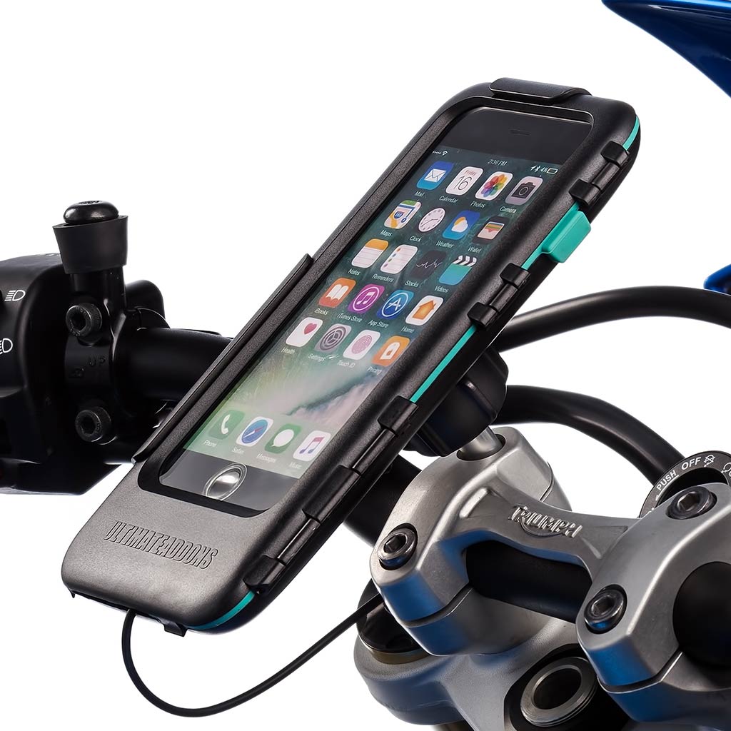 Motorcycle Tough Wateproof Satnav Case Top Clamp Mount Kit Apple iPhone SE 2